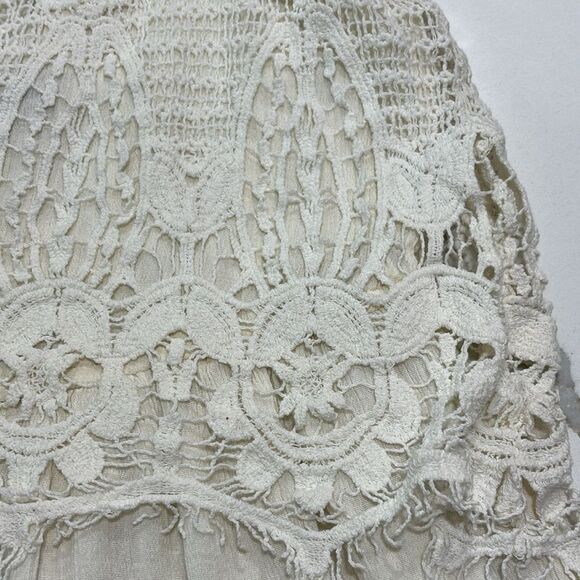 American Eagle Womens White Cream Lace Spaghetti Strap Sleeveless Romper XXS AEO - Picture 8 of 15